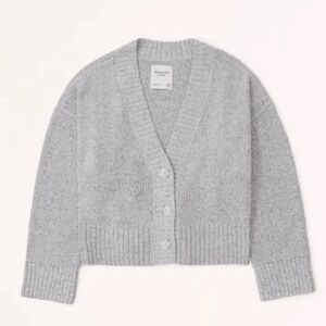 Abercrombie & Fitch Gray Cardigan Sweater Chenille